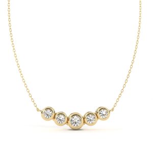 Diamond Pendant Graduated Bar Necklace