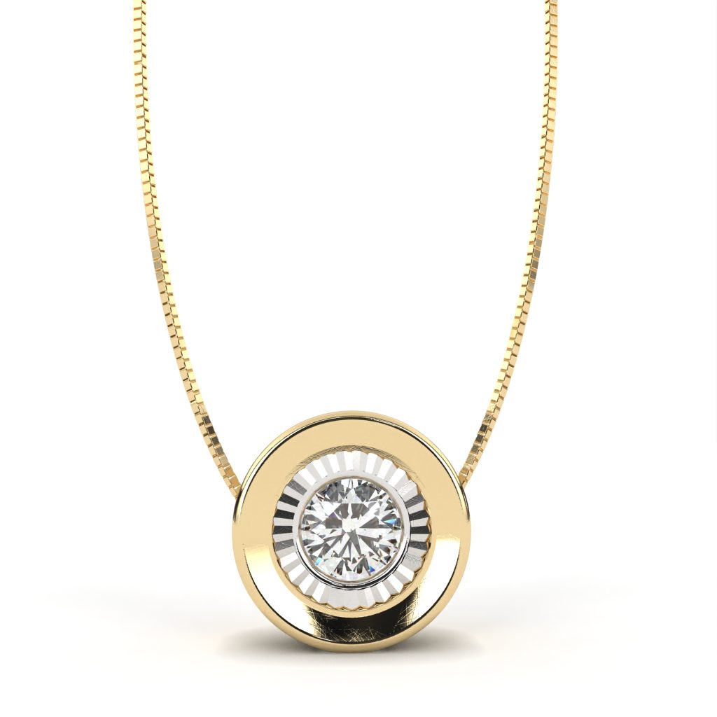 Diamond Solitaire Pendant Necklace 14k gold