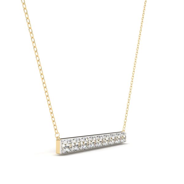 Bar diamond pendant necklace Gold