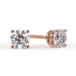 Solitaire Diamond Earring 14k Rose Gold